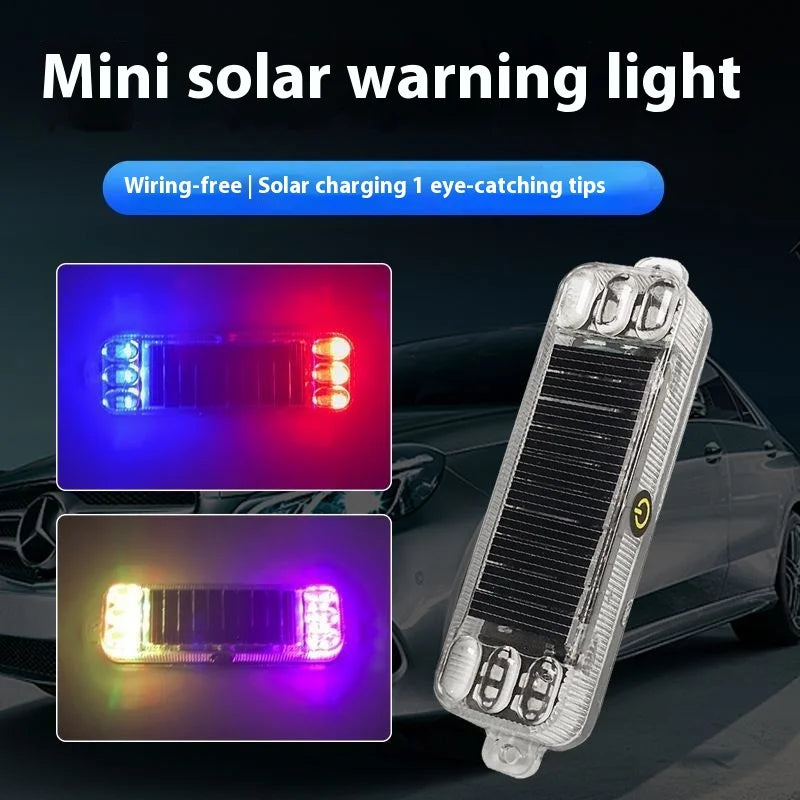 Baic 12V Solar Anti-Rear Collision Light Car Motorcycle Tram Warning Colorful Strobe LED Decorative Light Retrofitting