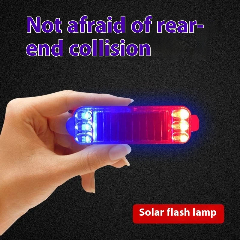 Baic 12V Solar Anti-Rear Collision Light Car Motorcycle Tram Warning Colorful Strobe LED Decorative Light Retrofitting