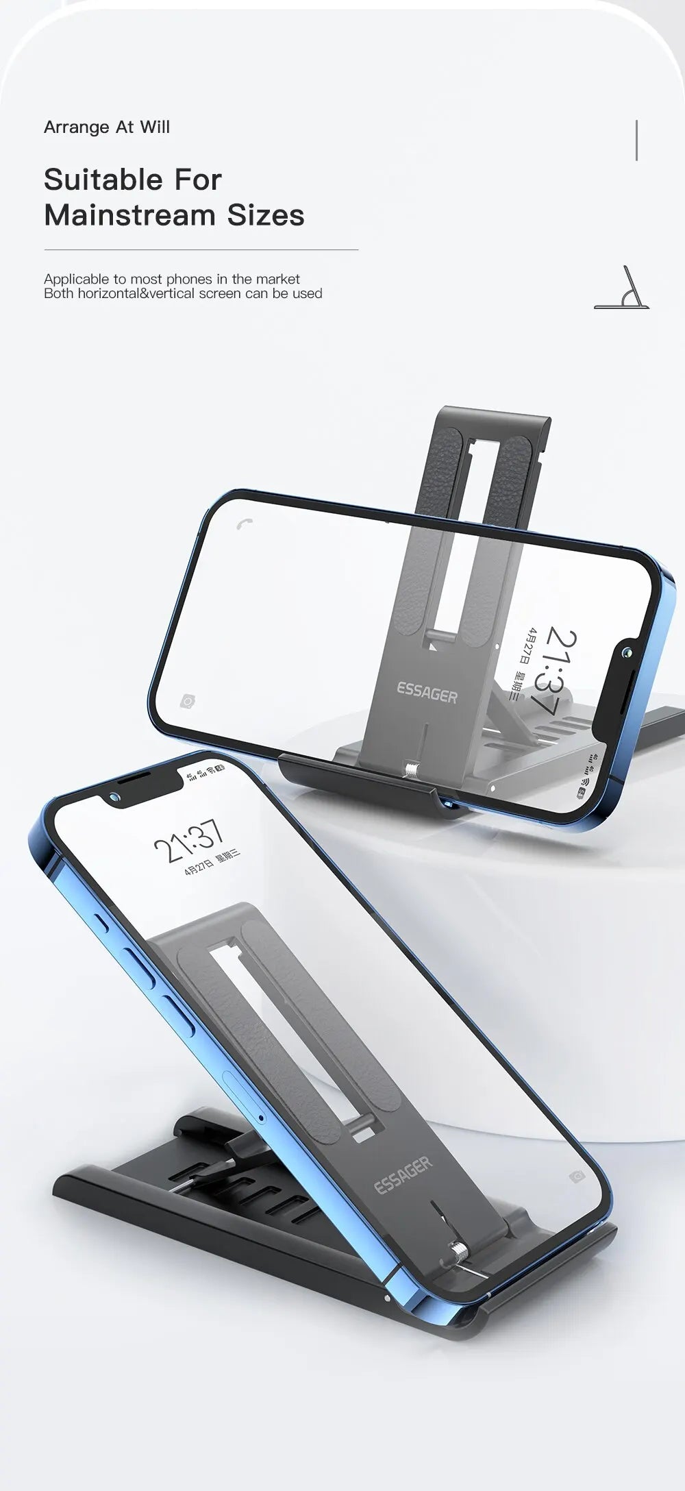 Essager Portable Desktop Holder Foldable Mini Moblie Phone Stand For iPhone 13 Pro Max iPad Xiaomi Desk Bracket Portable Stand