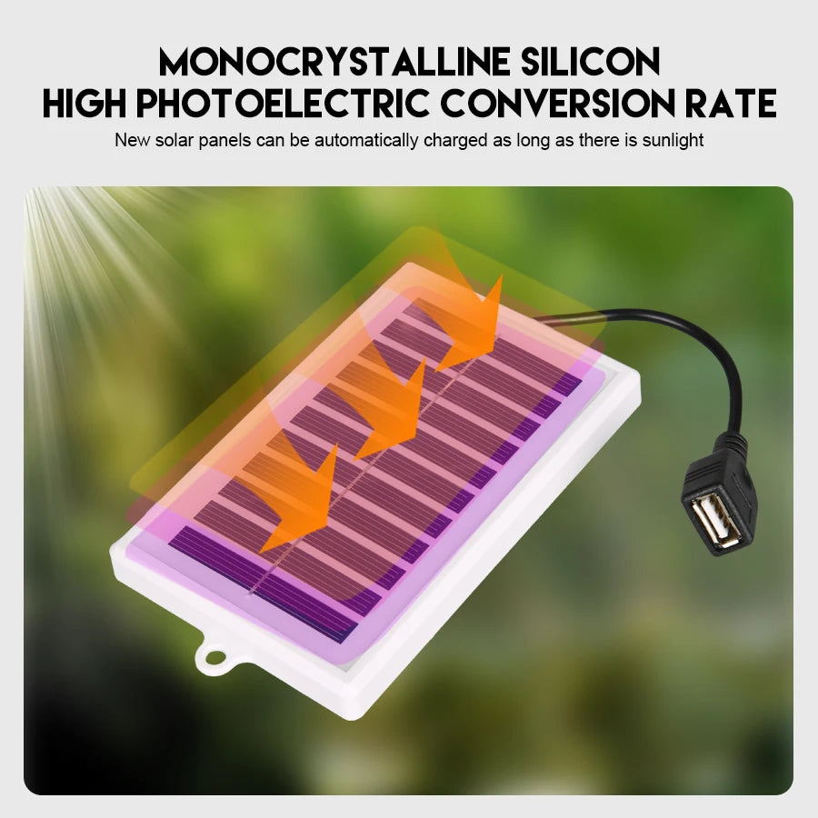 1/2PCS Portable Solar Charger Portable Solar Charger-USB Output for Outdoor Use -for Travel and Camping,Flashlight,Fan Charging
