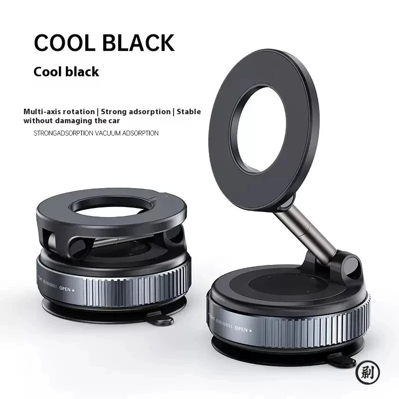 Strong Magnetic Car Phone Holder Foldable Design 360° Adjustable Vacuum Mount for Car/Desk/Bathroom/Universal Use