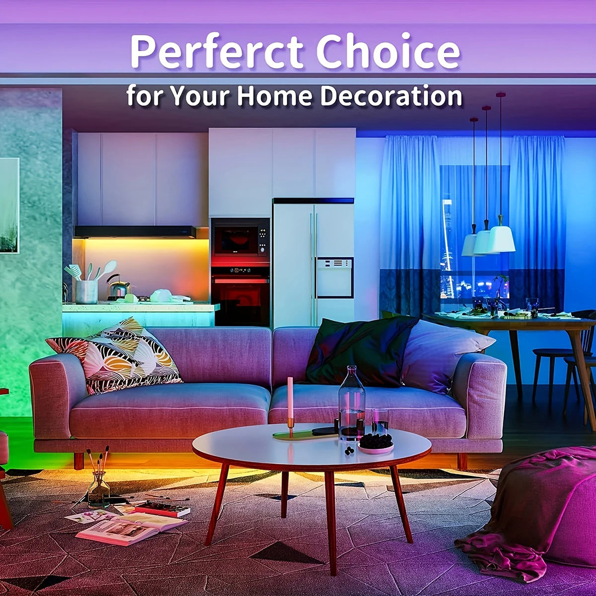 Led Strip Lights with 44 Key Remote Control 1m 5m 10m 20m RGB Tape Led Wall Room for Home Bedroom Party Decor TV Backlight