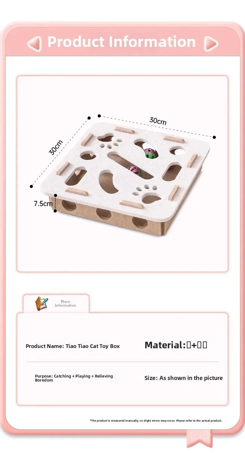 Cat Puzzle Toy Felt Puzzle Box Cat Exercise Toy With Ball Indoor Sports Entertainment Hunting Cat Toys For Indoor Cats