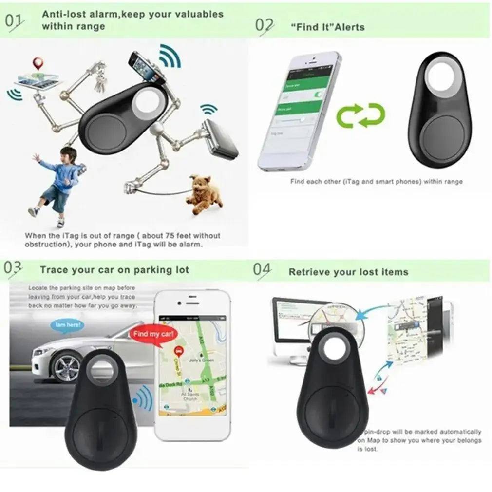 1-5pcs Wireless Mini GPS Tracker Anti-lost Alarm Key Child Bag Wallet Finder Bluetooth APP Locator Smart Tag For Ios And Android