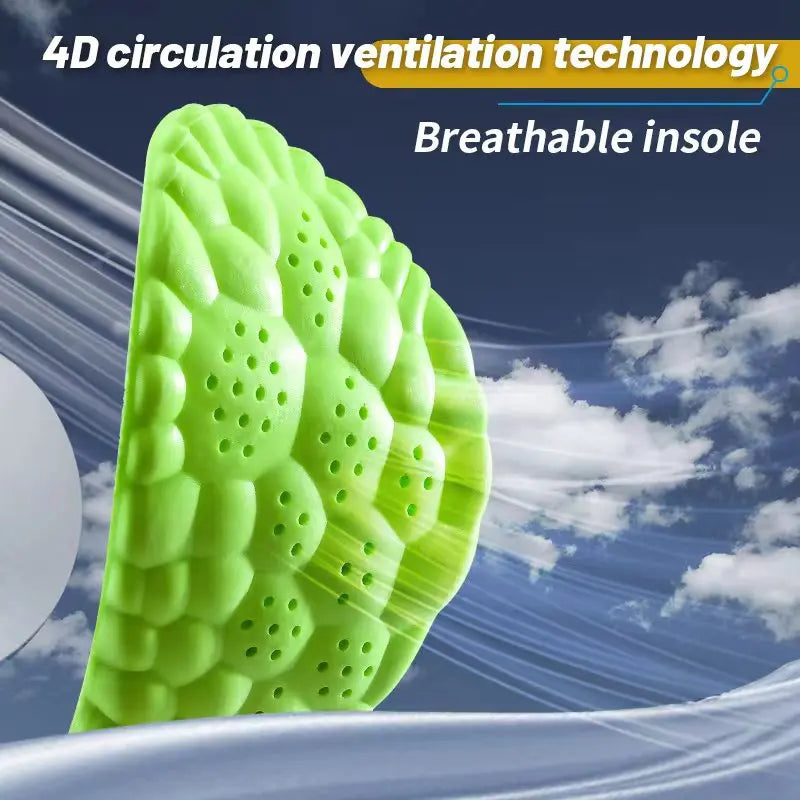 4D Sport Insole Super Soft Shoes Sole Pads for Feet Shock Absorption Baskets Shoe Sole Arch Support Orthopedic Inserts